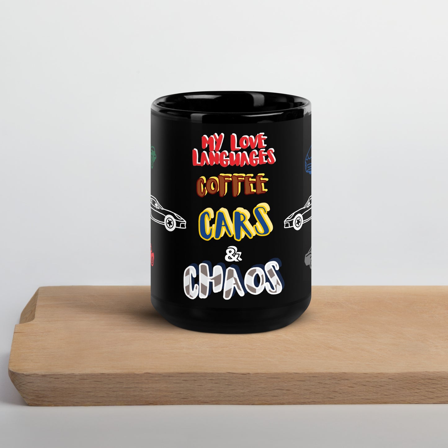 Cars Black Glossy Mug 15 oz