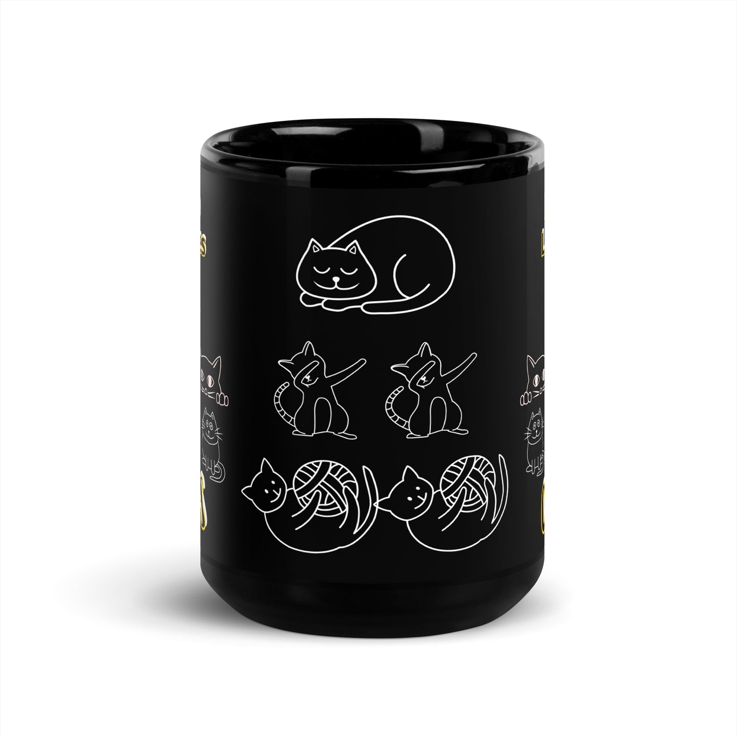 Cats Black Glossy Mug 15oz