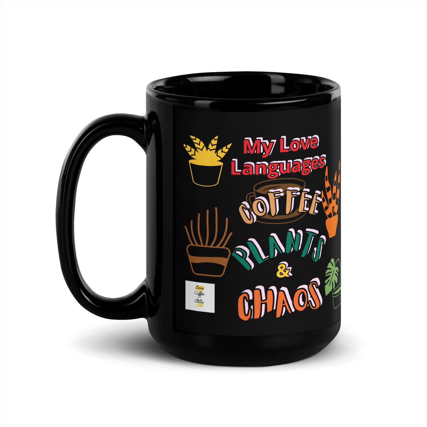 Plants Black Glossy Mug 15 oz