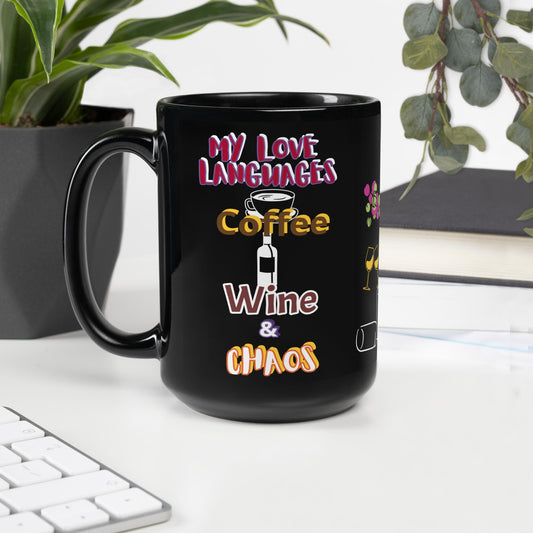 Wine Black Glossy Mug 15oz