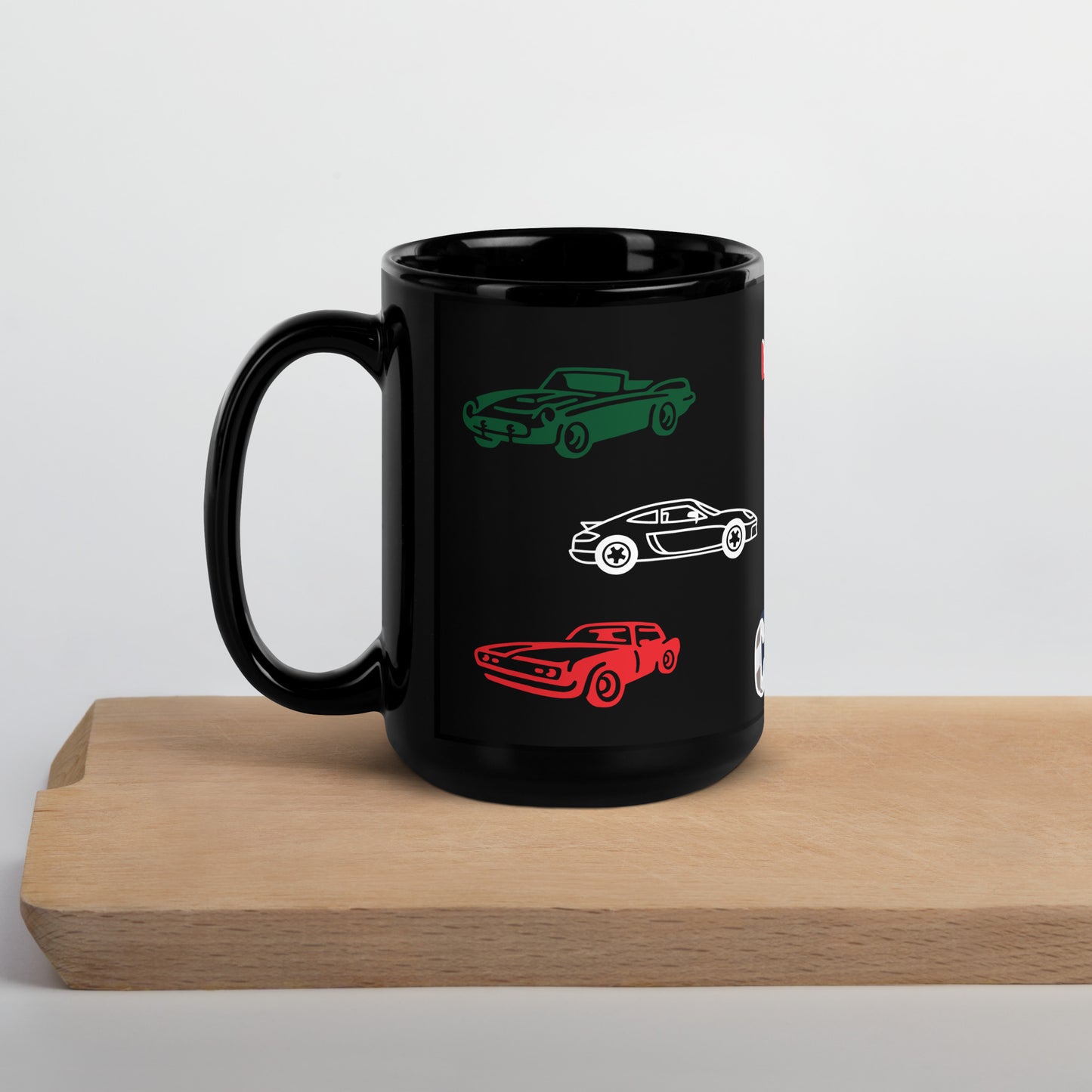 Cars Black Glossy Mug 15 oz