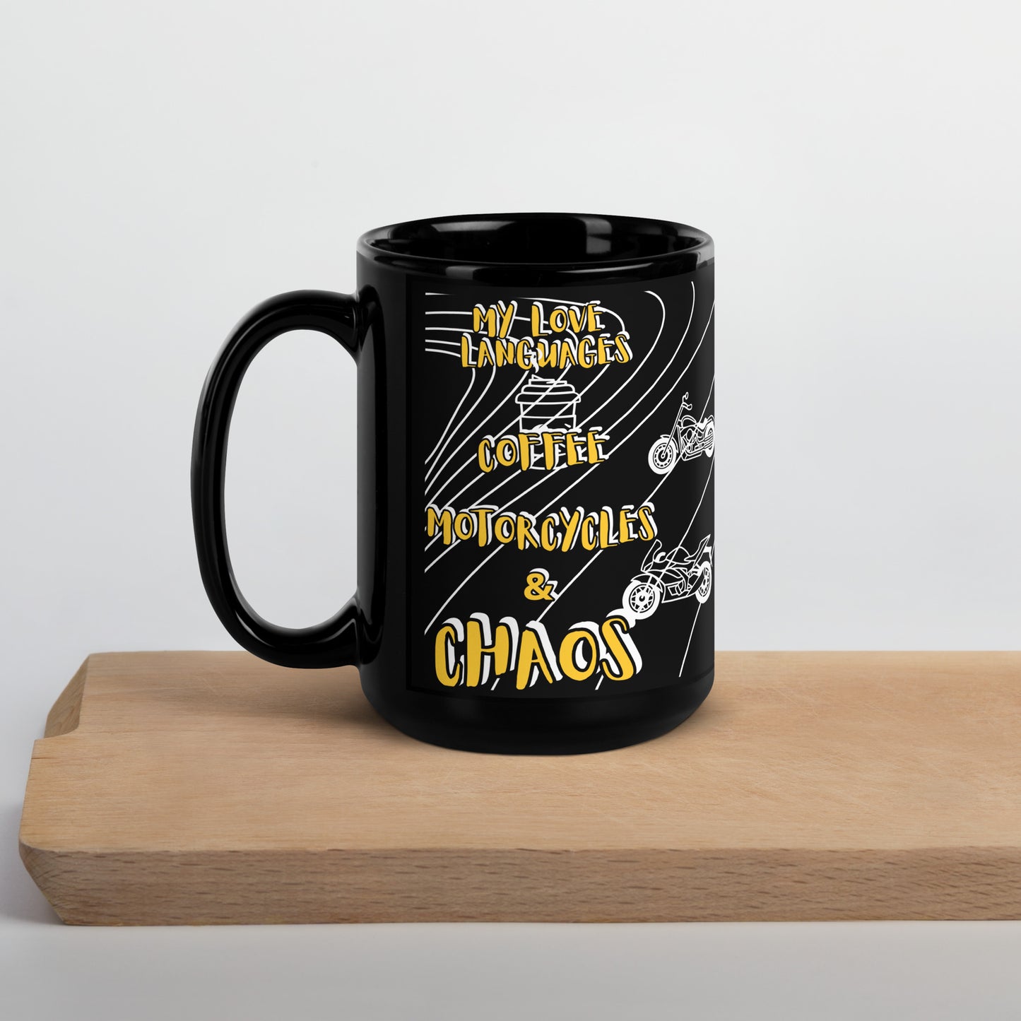 Motorcycles Black Glossy Mug 15 oz