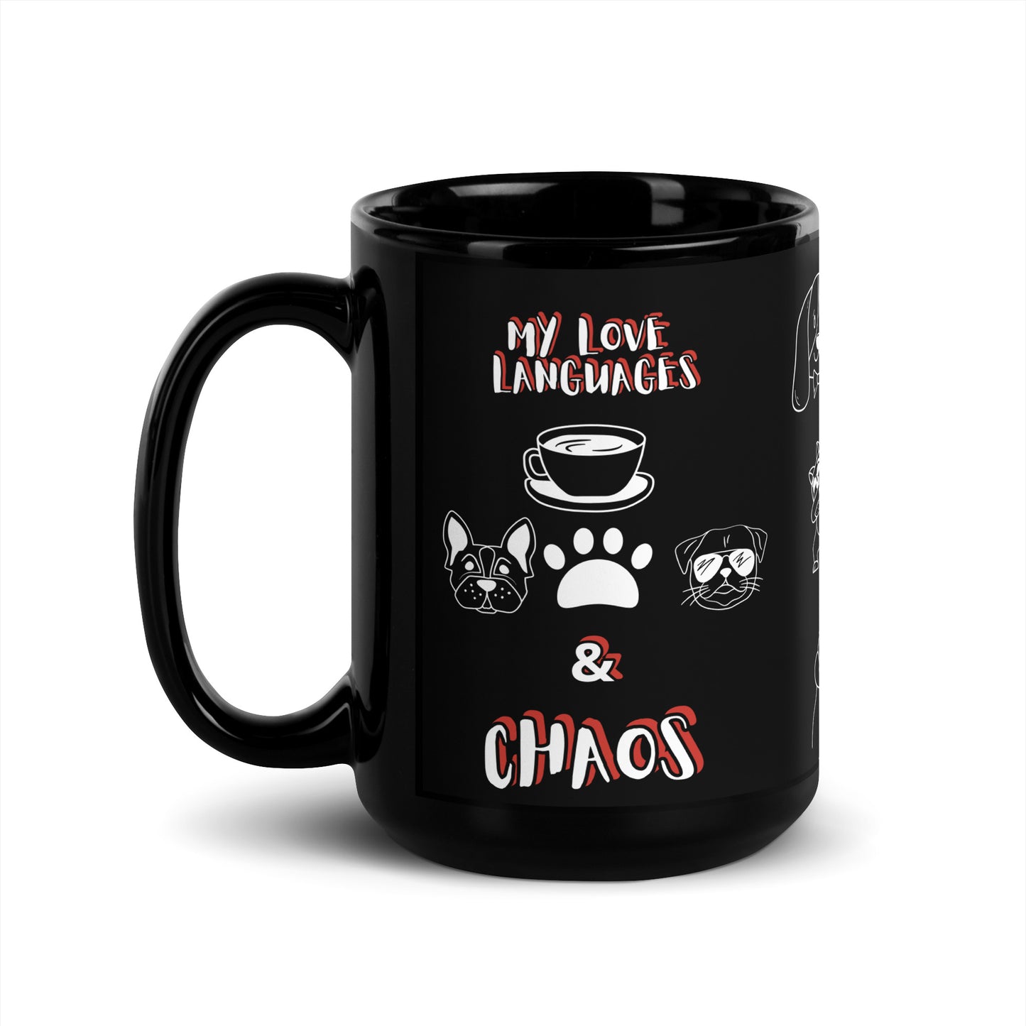 Dogs Black Glossy Mug 15oz