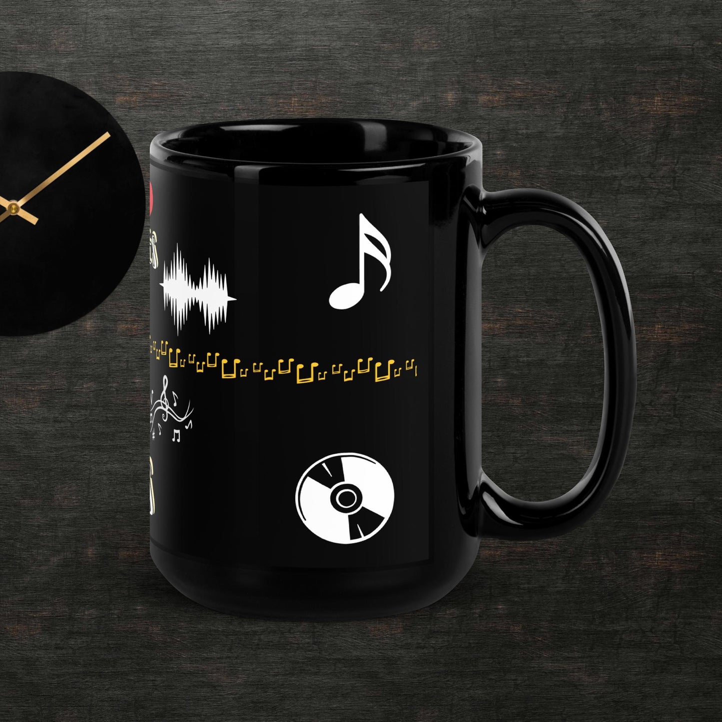 Singing Black Glossy Mug 15 oz