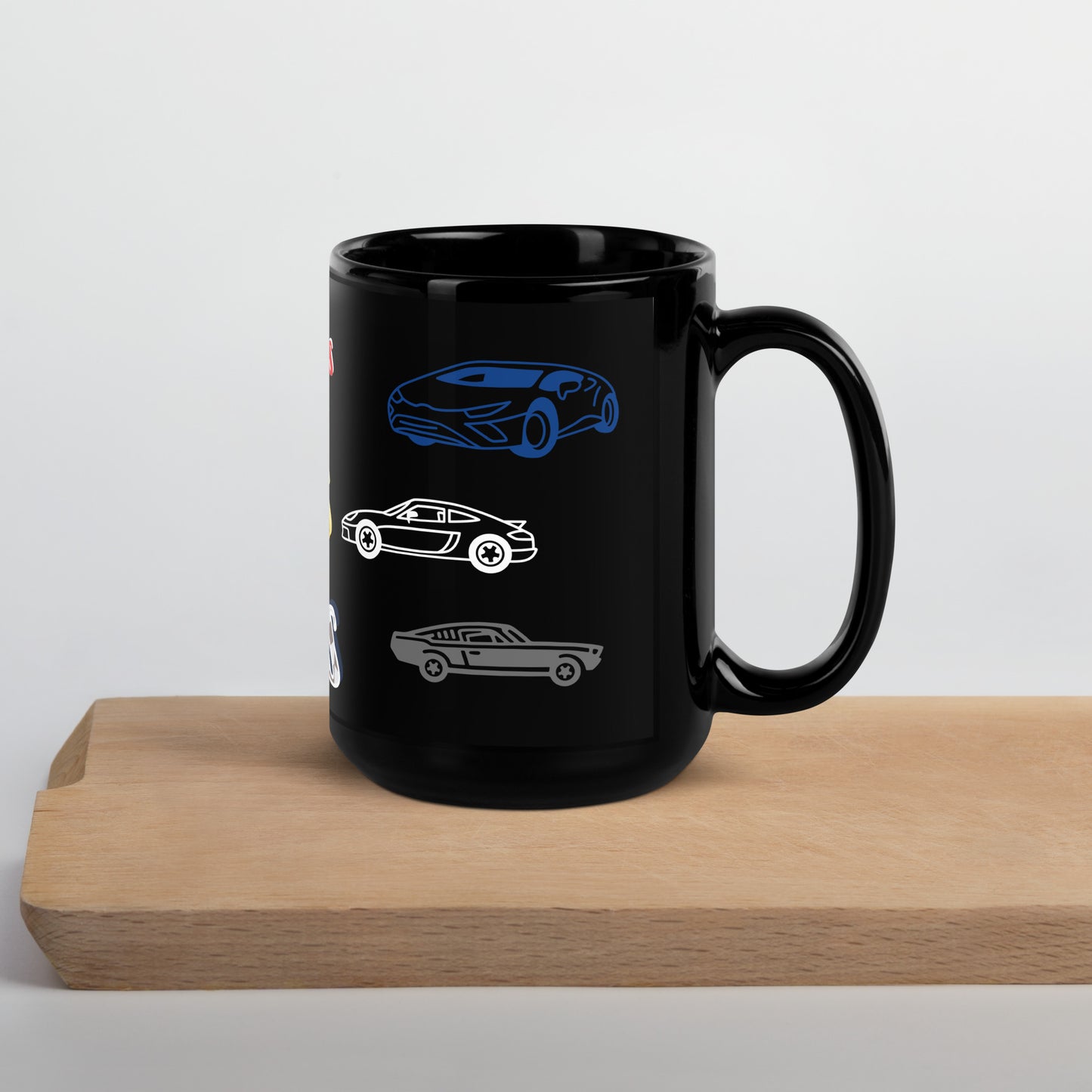 Cars Black Glossy Mug 15 oz