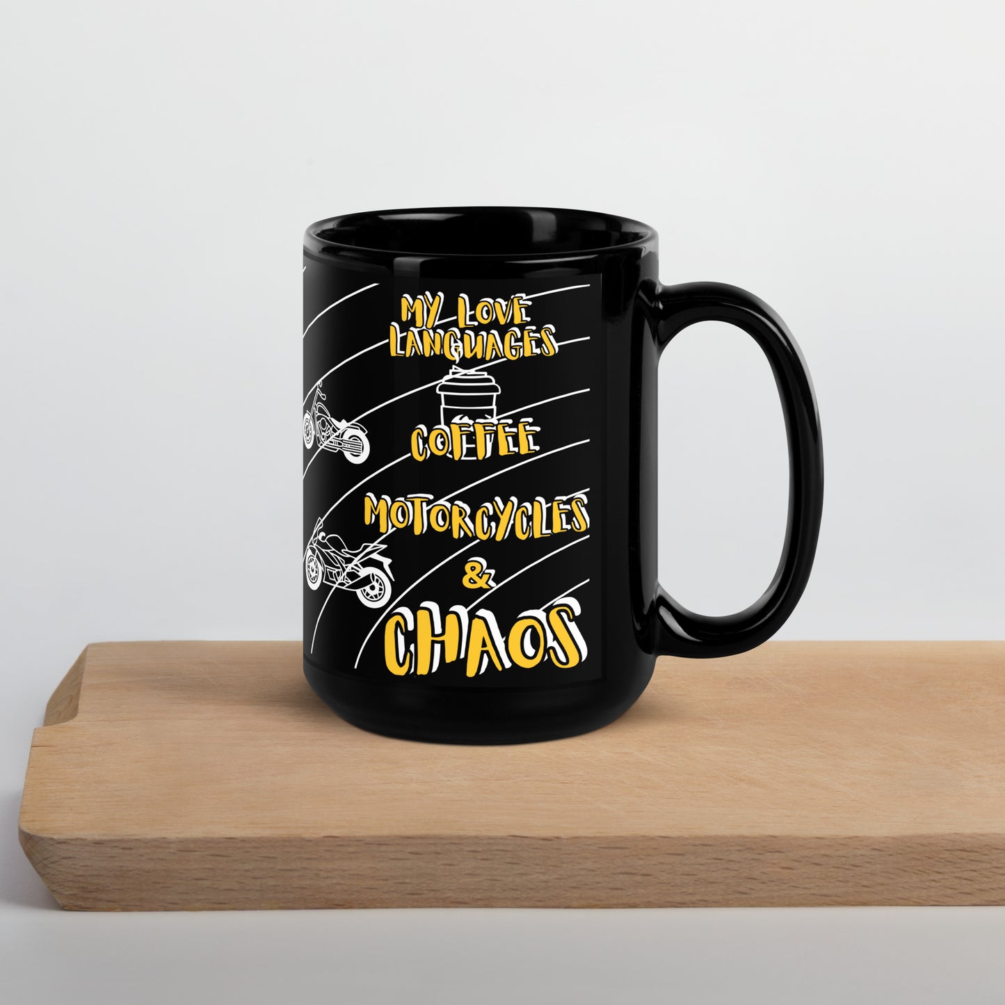 Motorcycles Black Glossy Mug 15 oz