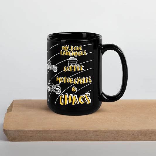 Motorcycles Black Glossy Mug 15 oz