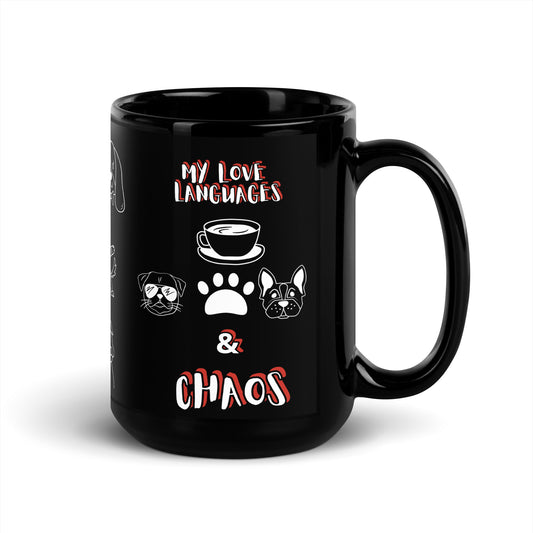 Dogs Black Glossy Mug 15oz