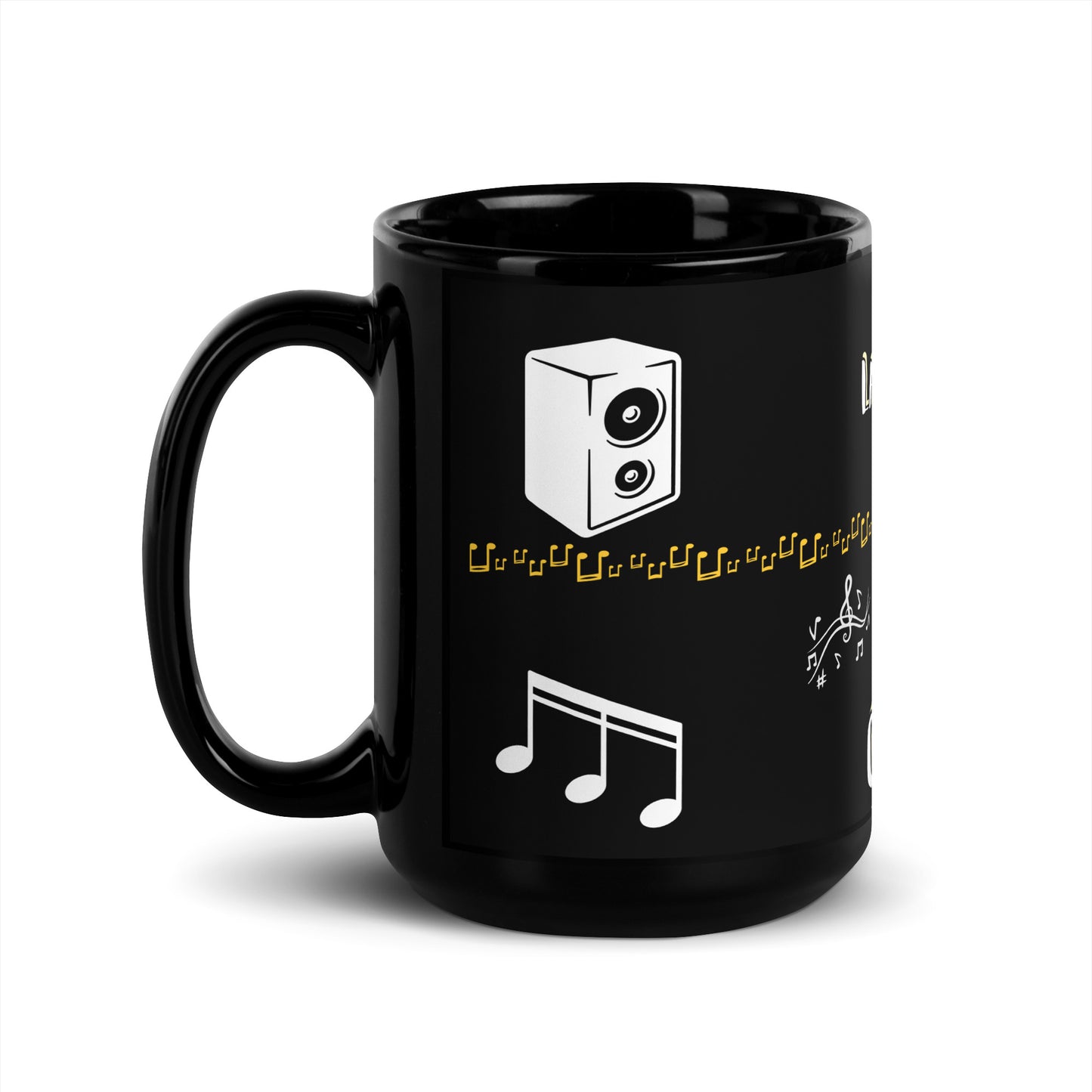 Singing Black Glossy Mug 15 oz