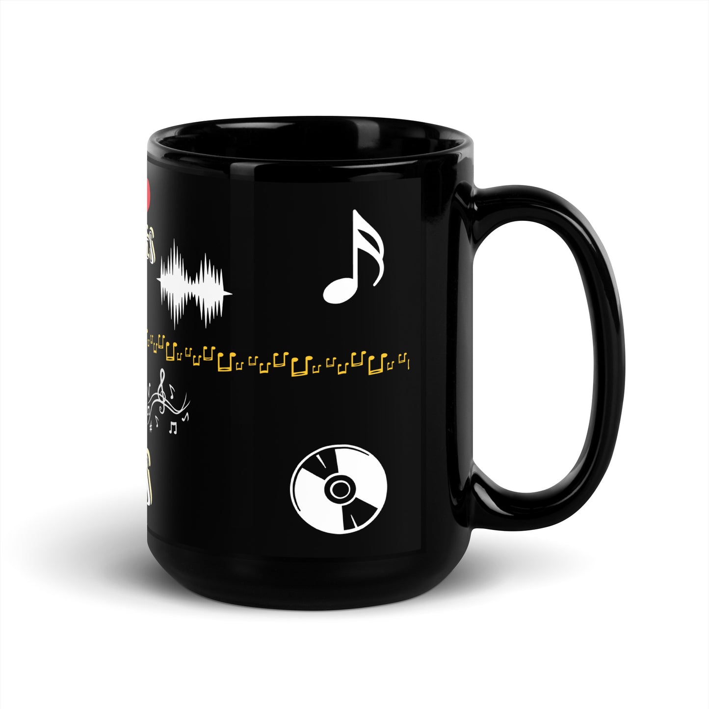 Singing Black Glossy Mug 15 oz