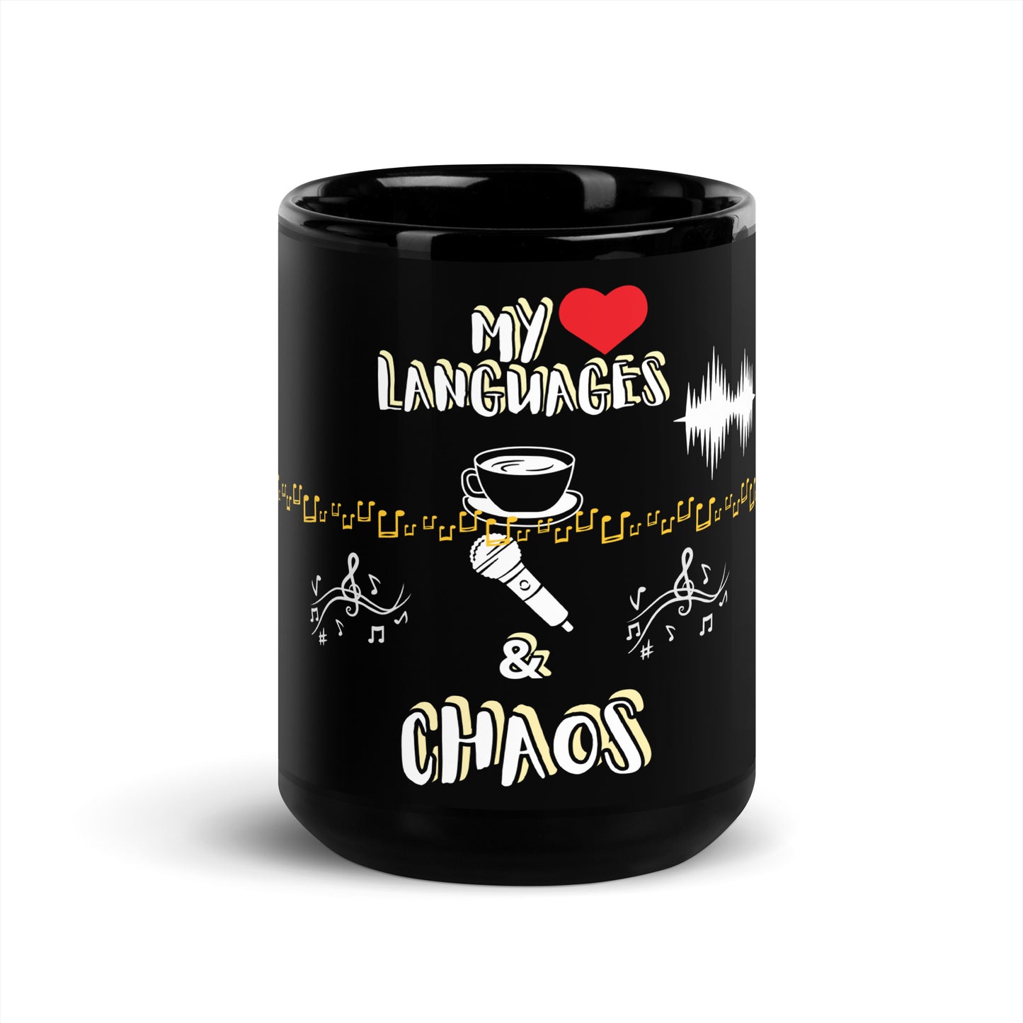 Singing Black Glossy Mug 15 oz