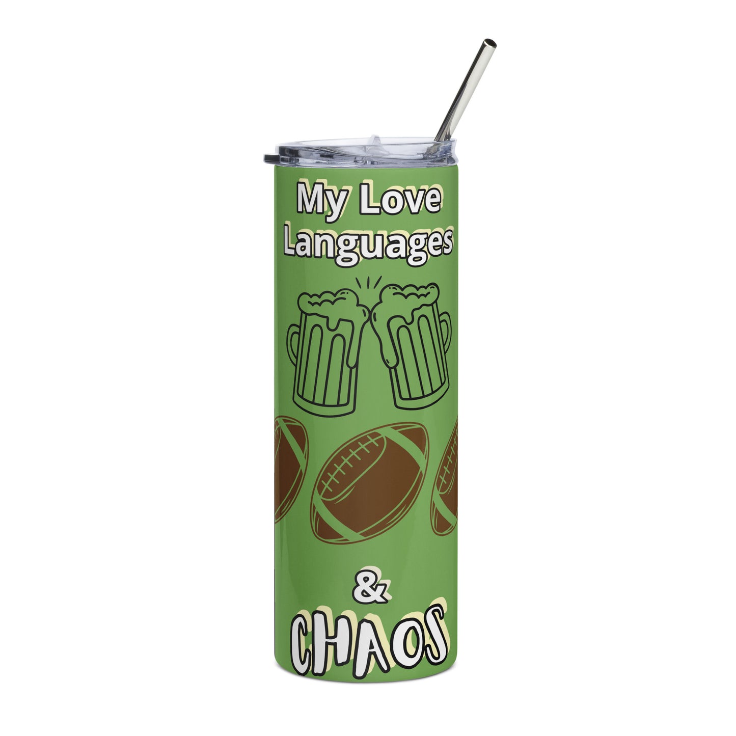 cc& Football Stainless steel tumbler