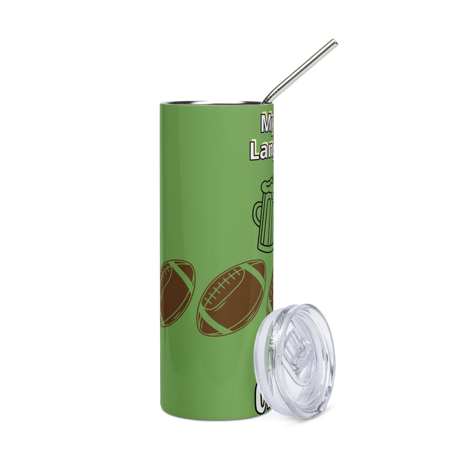 cc& Football Stainless steel tumbler