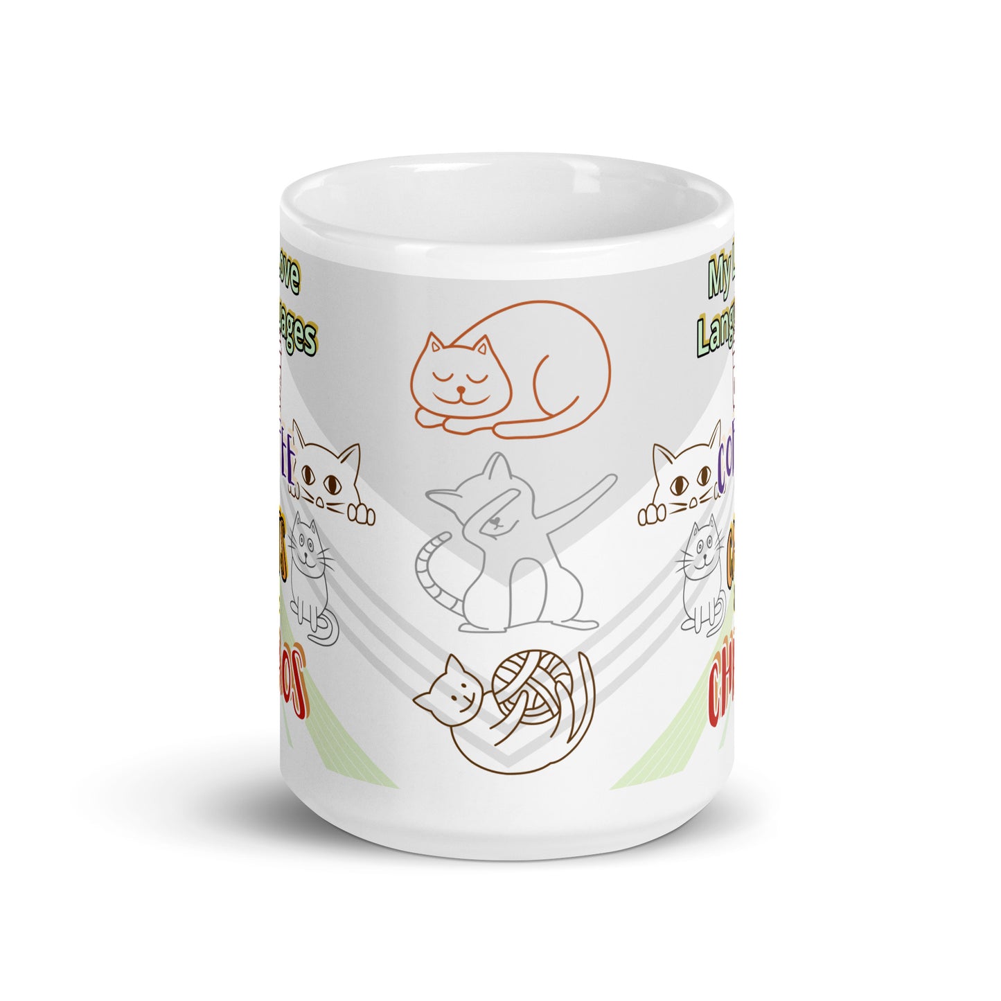 Cats White glossy mug 15 oz