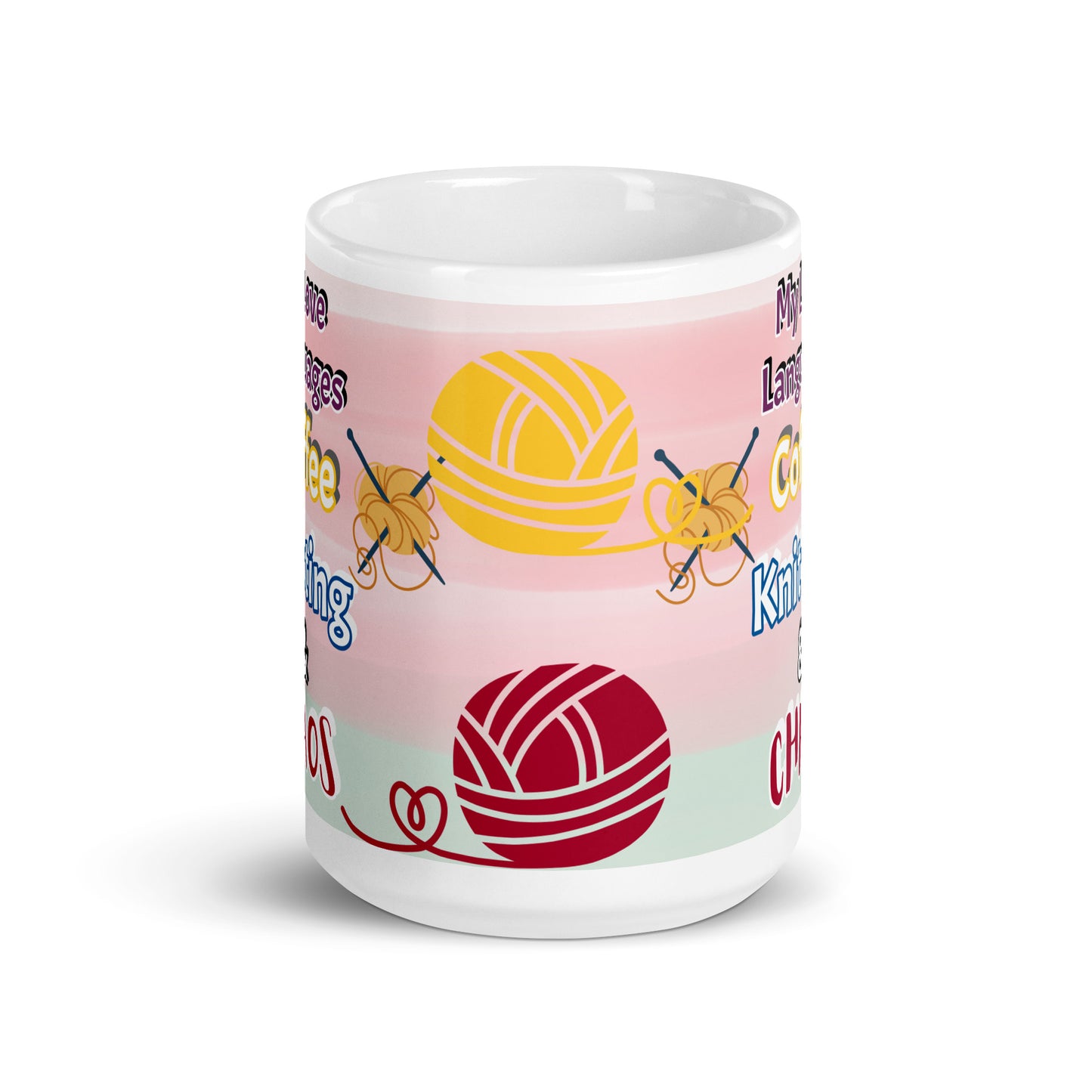 Knitting White glossy mug 20 oz