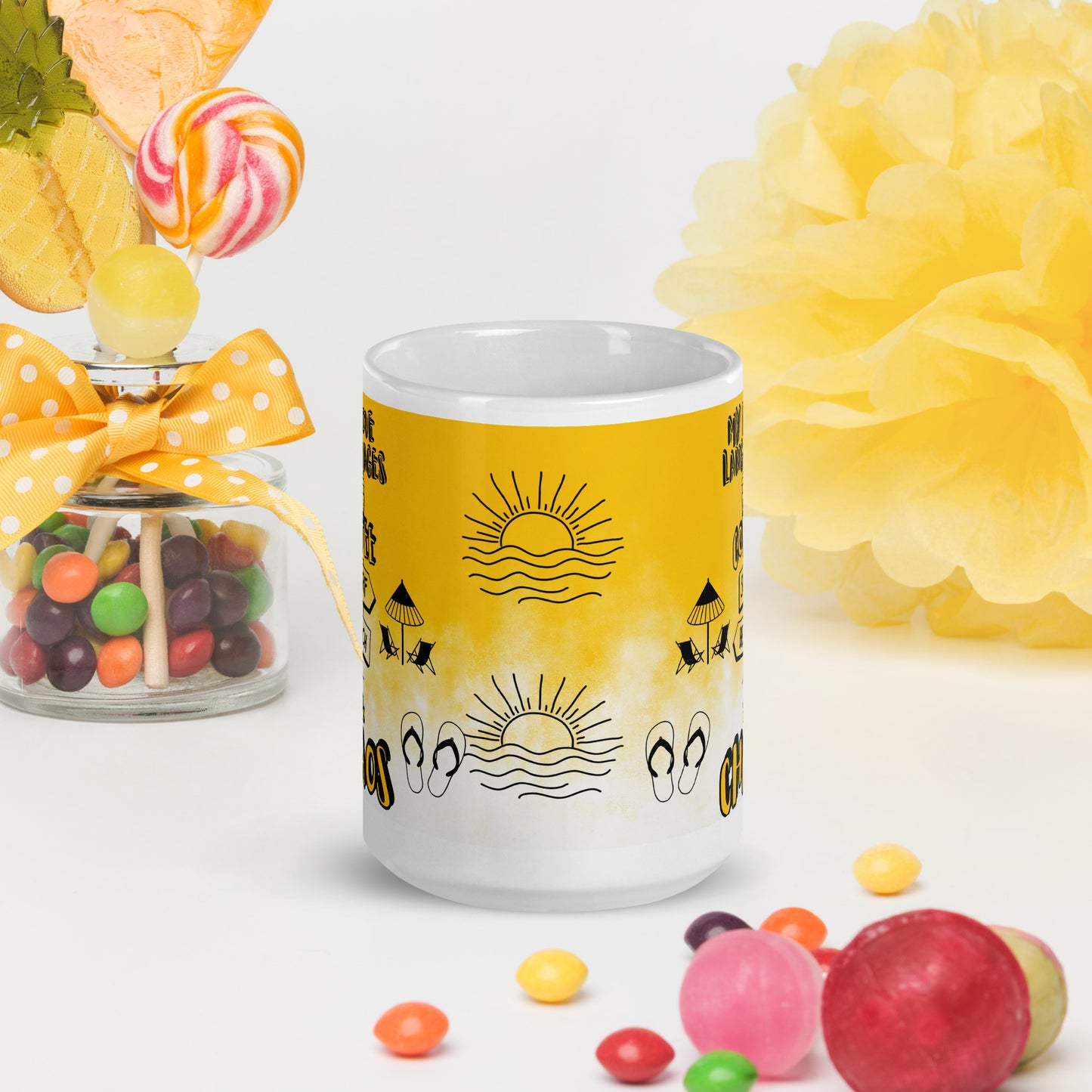 Beach White glossy mug 15 oz