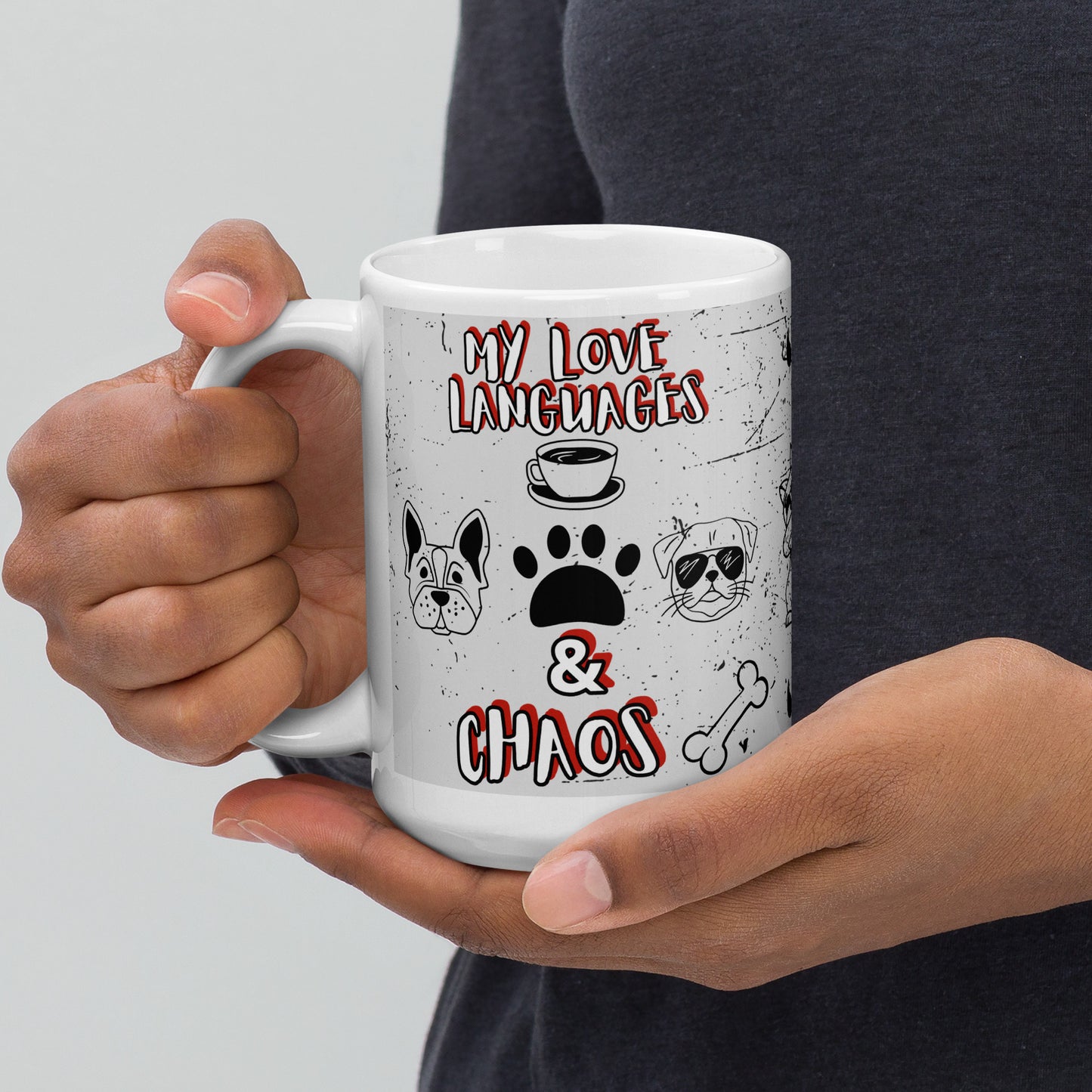 Dogs White glossy mug 15 oz