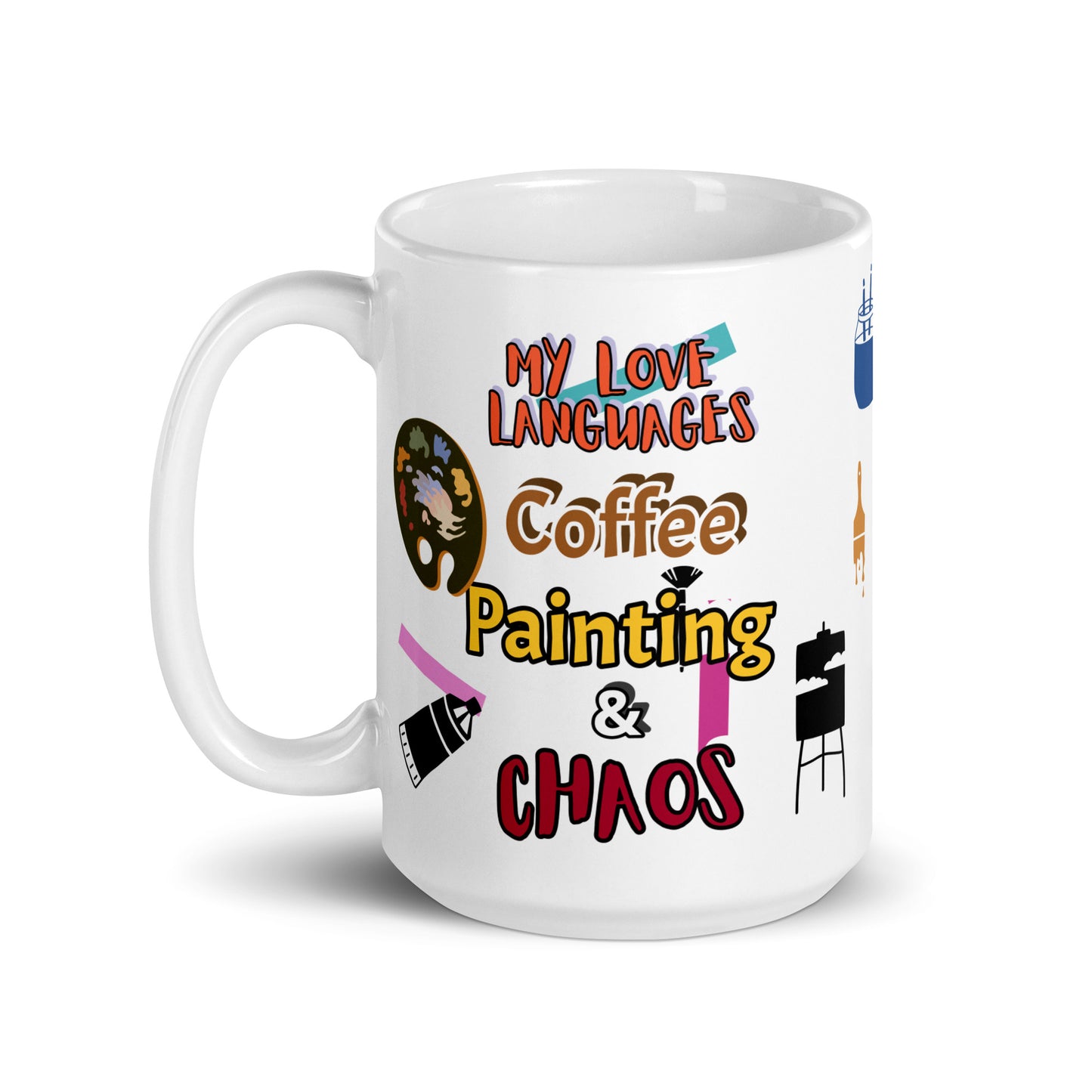 Painting White glossy mug 15 oz