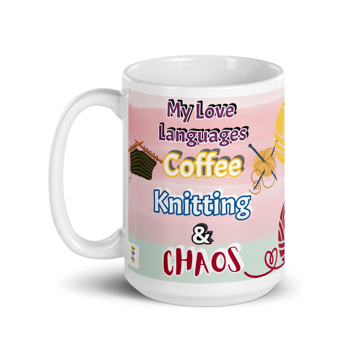 Knitting White glossy mug 20 oz