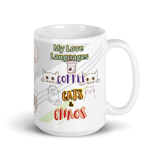 Cats White glossy mug 15 oz