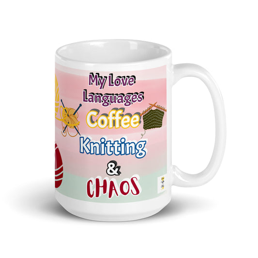 Knitting White glossy mug 20 oz