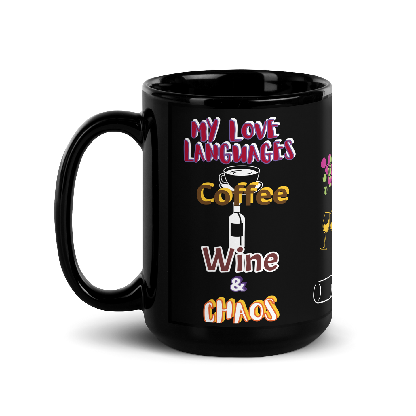 Wine Black Glossy Mug 15oz