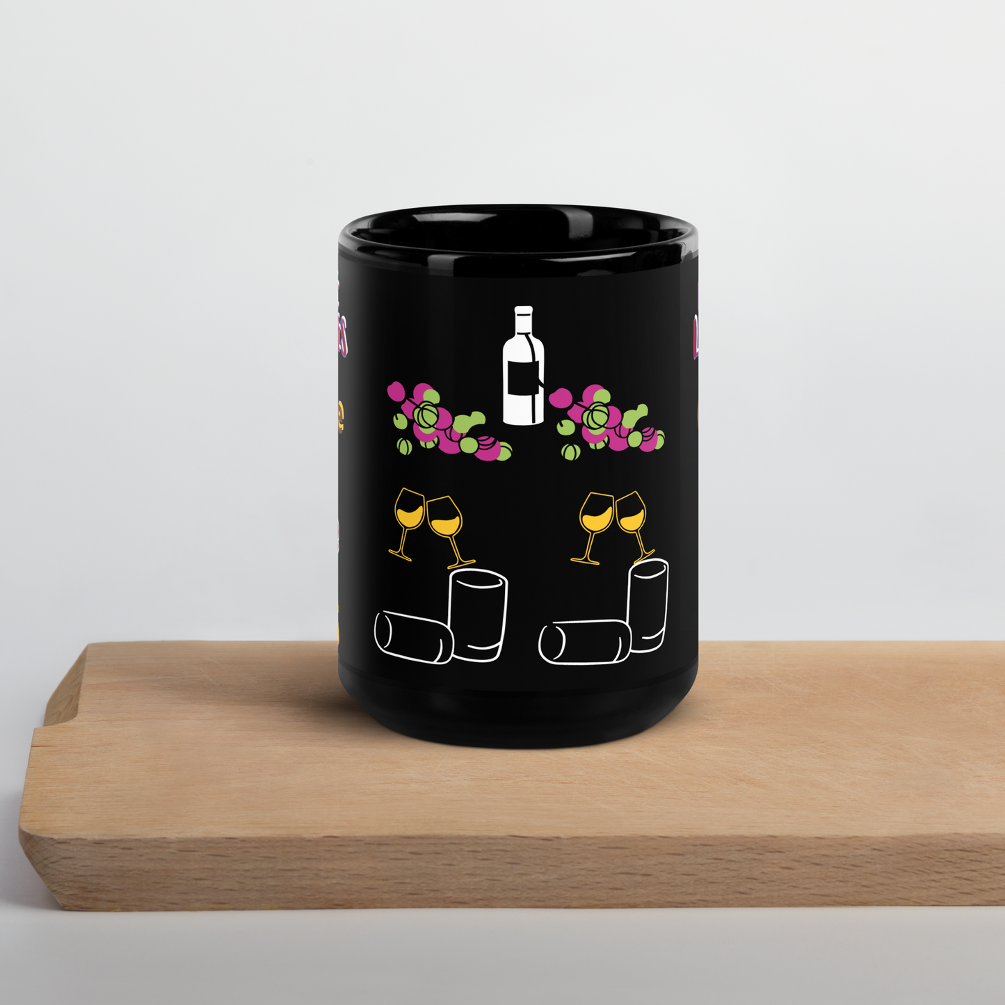 Wine Black Glossy Mug 15oz